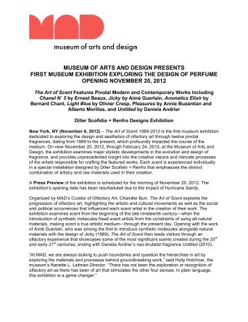 The Art of Scent Press Release - Museum of Arts and Design