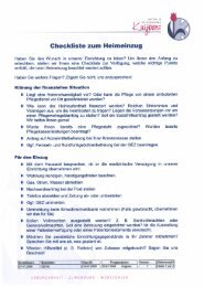 Checkliste zum Heimeinzug - Pflegedienste Kuijpers