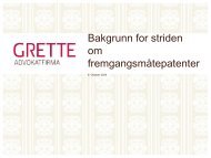 Bakgrunn for striden om fremgangsmÃ¥tepatenter - Biotekforum