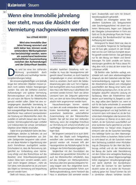 Das WIRTSCHAFTSMAGAZIN für den ... - GL VERLAGS GmbH