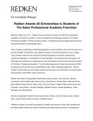 Scholarship Press Release - The Salon Professional Academy
