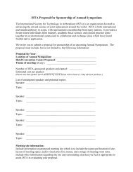 ISTA Proposal for Sponsorship of Annual Symposium