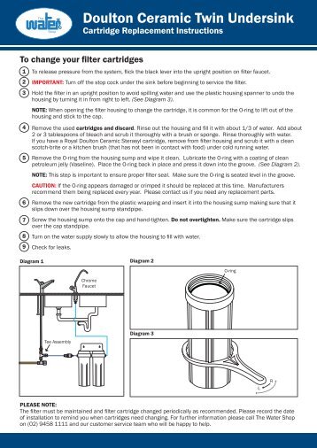 Cartridge replacement instructions - The Water Shop