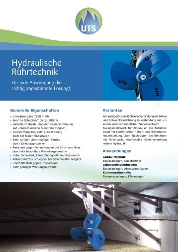 Hydraulische Rührtechnik (PDF) - UTS Biogas