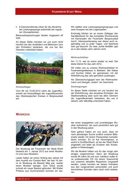 Jahresbericht 2012 als pdf - Freiwillige Feuerwehr Wiehl