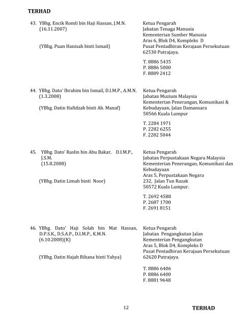 untuk kegunaan rasmi sahaja ketua-ketua pengarah jabatan ...