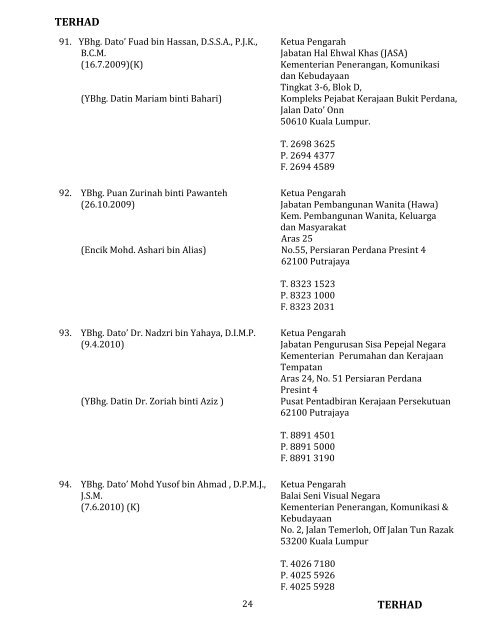 untuk kegunaan rasmi sahaja ketua-ketua pengarah jabatan ...