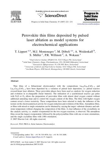 Perovskite thin films deposited by pulsed laser ablation as model ...