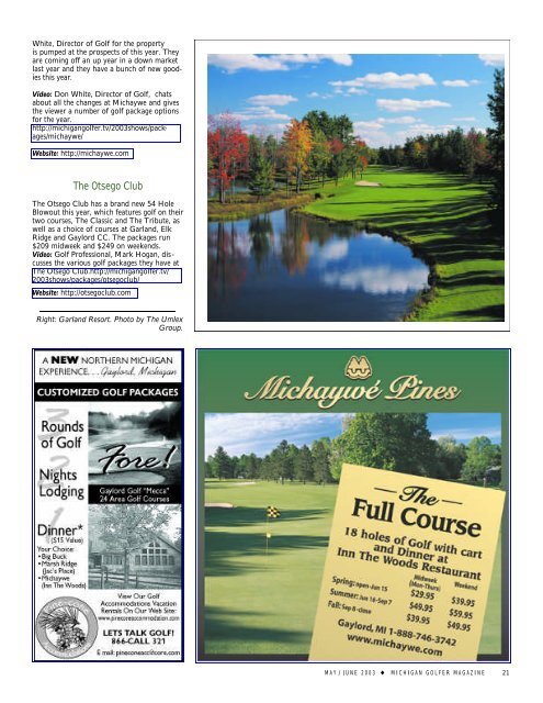 Golf Packages and Stay and Play Packages - pdf format