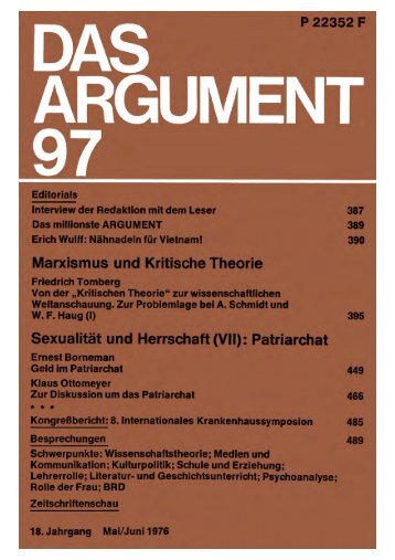 Das Argument 97 - Berliner Institut für kritische Theorie eV