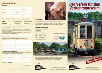 Faltblatt "Der Verein fÃ¼r das Verkehrsmuseum" - Historische ...