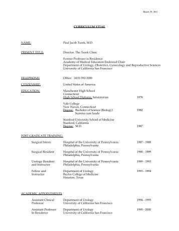 CURRICULUM VITAE - Asian Journal of Andrology