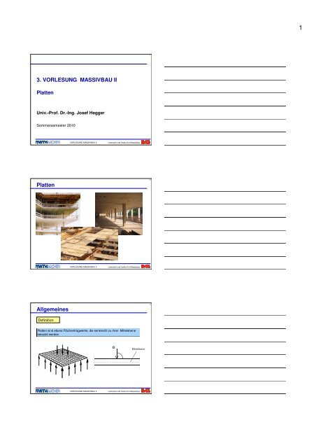 3 Einachsig Gespannte Platten