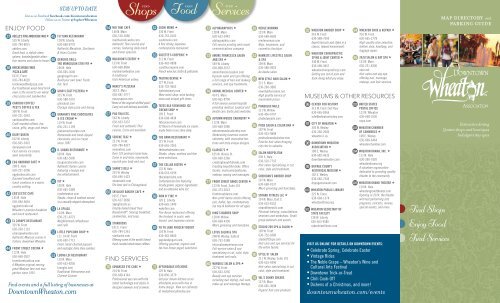 Printable Directory & Parking Guide - Downtown Wheaton Association