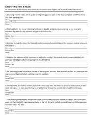 Tone and mood worksheet