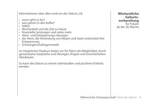 Wochentliche Geburtsvorb