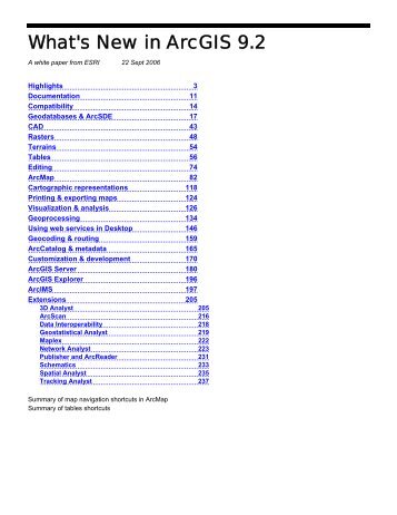 Whats New In ArcGIS 9.2 - AlphaGIS