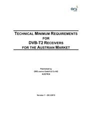 Techn. minimum requirements for DVB-T2 receivers - ORS