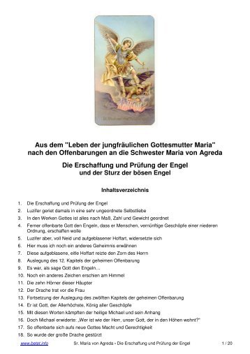 Geschichte der Engel - Sr. Maria von Agreda