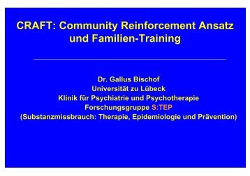 CRAFT: Community Reinforcement Ansatz und Familien ... - DG-Sucht