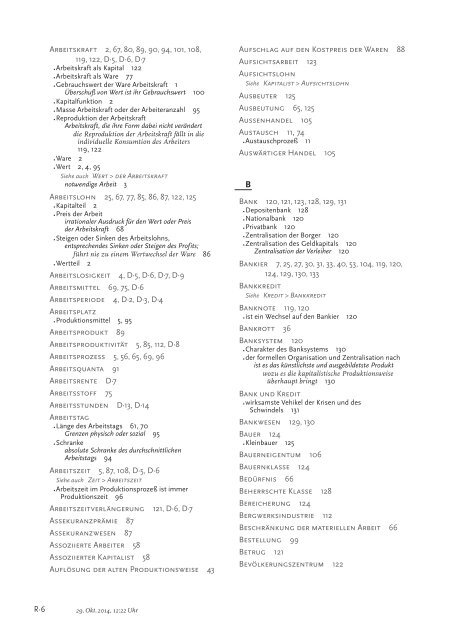 Glossar zur Kritik der politischen Ökonomie