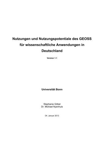 Endbericht zur Studie - D-GEO