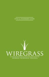 STYLE & STANDARDS GUIDE - Wiregrass Georgia Technical College