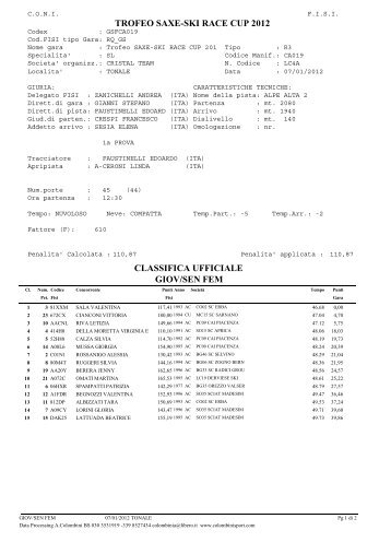 F - Ski Race Cup