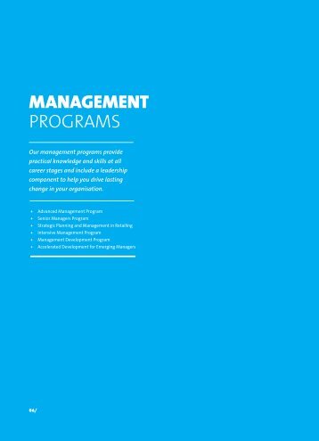 MANAGEMENT pROgRAMs