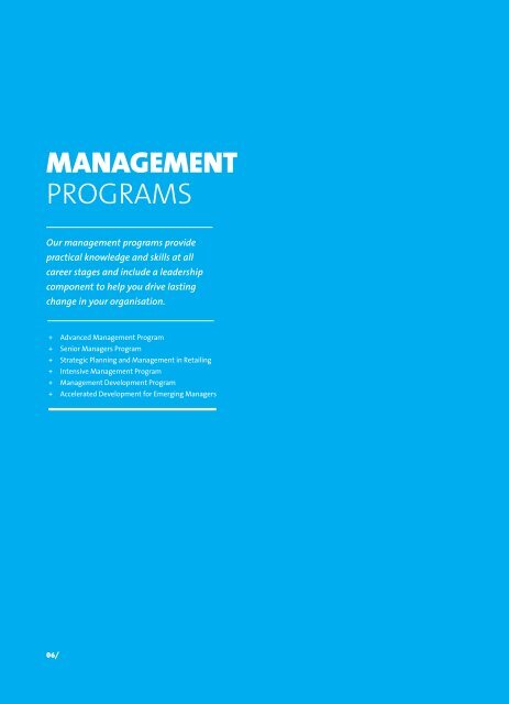 MANAGEMENT pROgRAMs