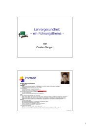 Bangert, Carsten (2008). Lehrergesundheit - ein ... - Carsten Bangert