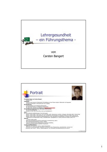 Bangert, Carsten (2008). Lehrergesundheit - ein ... - Carsten Bangert