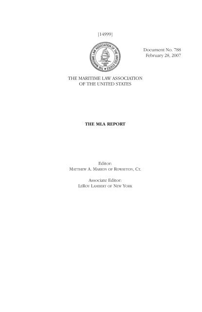 to download Article/Form/Document - Maritime Law Association of 
