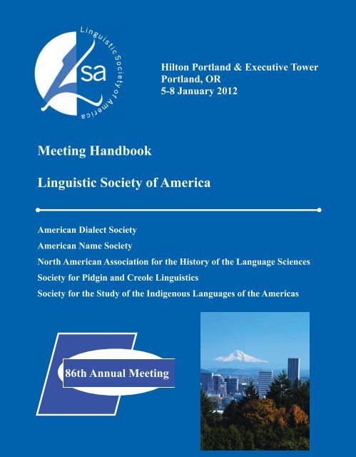 Annual Meeting Handbook - Linguistic Society of America