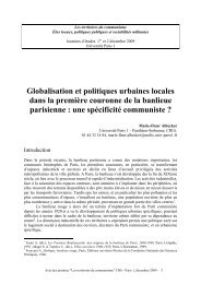 Globalisation et politiques urbaines locales dans la premiÃ¨re ...