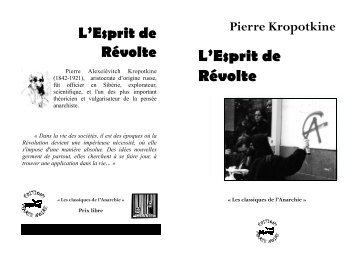 Pierre Kropotkine - L'Esprit de Révolte - PDF - Infokiosques.net