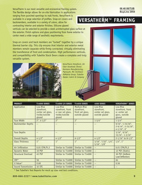 Tubelite Storefronts & Entrances Catalog - syracuse glass company