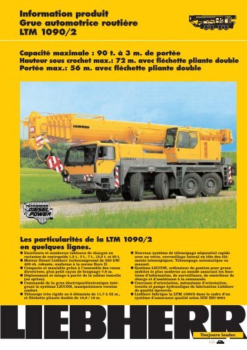 Information produit Grue automotrice routiÃ¨re LTM 1090/2