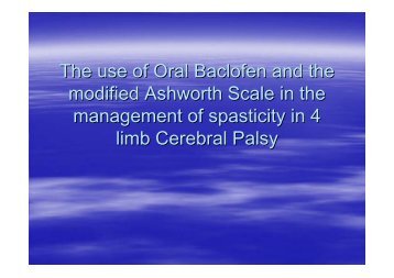 The use of Oral Baclofen and the modified Ashworth Scale in the ...