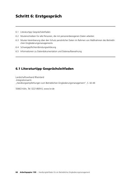 Handlungsleitfaden fÃ¼r ein Betriebliches Eingliederungsmanagement