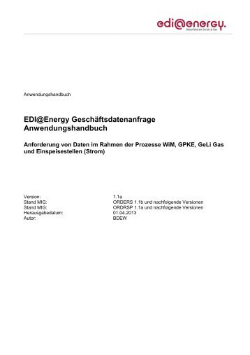 GeschÃ¤ftsdatenanfrage AHB 1.1a - Edi-energy.de