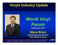 World Vinyl Forum 2007 Vinyls Industry Update World Vinyl Forum ...