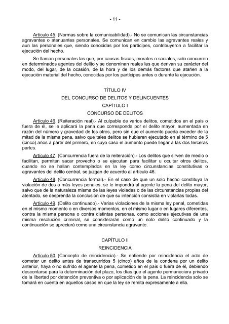 REFORMA DEL CÓDIGO PENAL URUGUAYO (versión aprobada por comisión CRR)