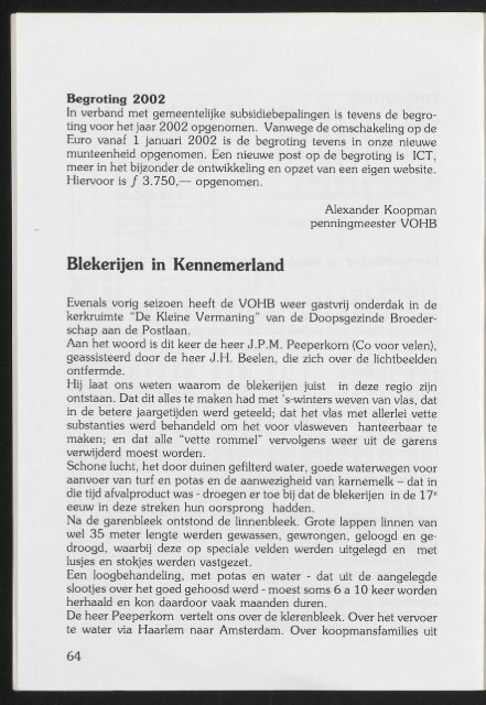 28e jaargang No. 108 April 2001 - Historische Vereniging ...