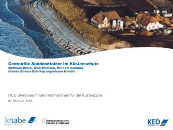 Geotextile Sandcontainer im Küstenschutz HCU Symposium ...