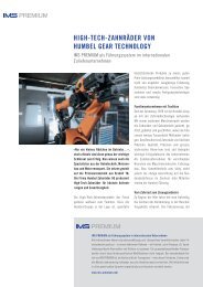 High-Tech-zahnräder von Humbel gear Technology - IMS