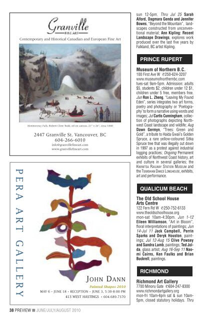Preview: The Gallery Guide | JuneâAugust 2010