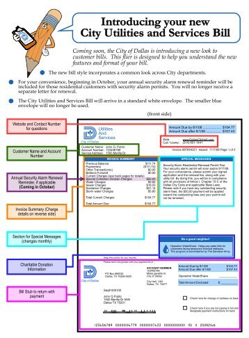 Introducing your new City Utilities and Services Bill - City of Dallas