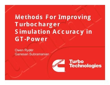 Methods For Improving Turbocharger Simulation Accuracy in GT ...