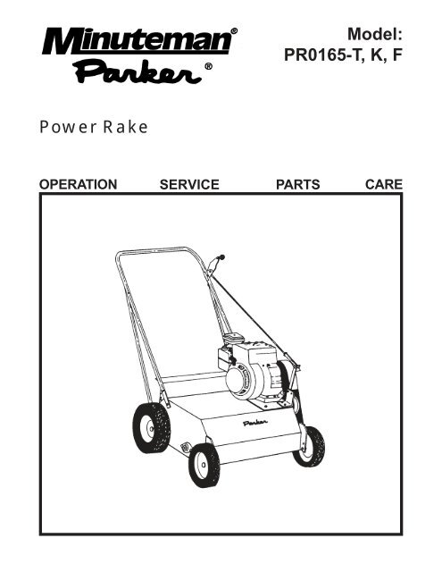 Power Rake Model PR0165 T K F Parker Sweeper